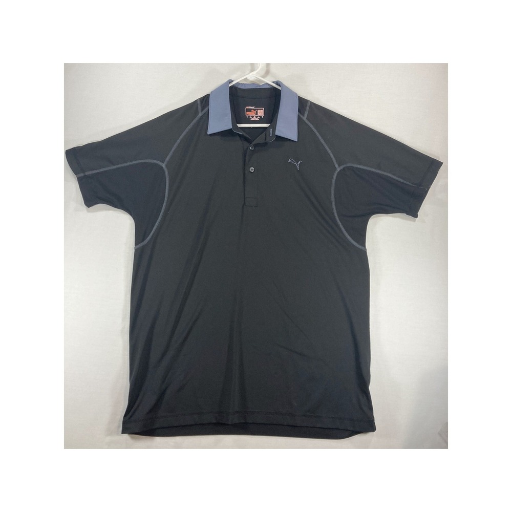 Puma Sportlifestyle Mens Black Blue dryCELL Performance‎ Polo Shirt Size M